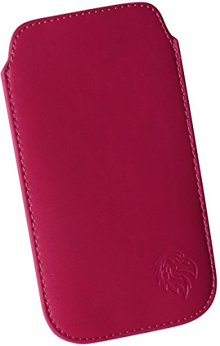 Davii Schutztasche Handytasche für Samsung Galaxy A32 / A42 / A72, Hülle Einsteck Etui Lasche flach mit Band weich Adler Gehärtet SXS Dunkel-Pink