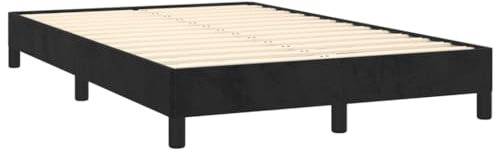 vidaXL Bettgestell, Polsterbett Bett mit Stützbeinen, Bettrahmen mit Lattenrost für Schlafzimmer, Doppelbett Schlafzimmerbett, Schwarz 120x190cm Samt