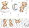 Adesivi Murali Bambini, Orsi Nuvole Luna e Stelle Wall Sticker Adesivo da Parete per Cameretta dei Bambini Adesivi Murali Animali per Babyroom Cameretta dei Bambini Asilo Nido Decorazione Muro (Set A)
