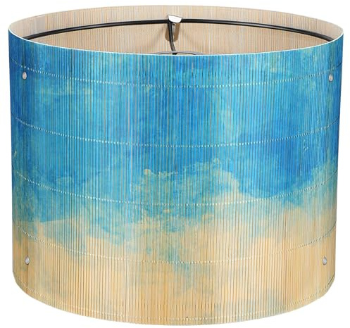 AUTSUPPL Abat-jour en bambou de 30 cm à suspendre avec dégradé d'aquarelle pour lampe de table et lampes suspendues E27 Éclairage décoratif d'intérieur