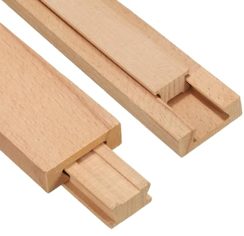 QUARKZMAN 2er Set Holz Schubladenschienen 9-7/8 Zoll (25 cm) Klassische Mittelmontage Schiene mit Gleithalterung für Schubladen Ersatz Kit