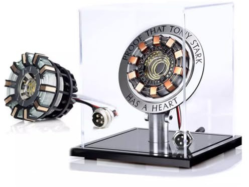 Metalakaer New Version 1:1 Scale Iron Man Arc Reactor MK2, with Acrylic Base, DIY USB, LED Light, Decorative LED Toy (KIT Version/MK2 Youth Version)