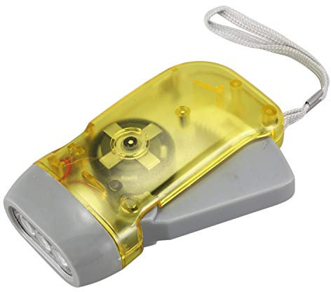 veorly Luz de antorcha Linterna de enrollado dinamo de 3 LED Manivela manual Camping