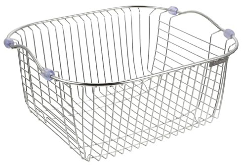 OKUMEYR Escurreplatos Acero Inoxidable Cesta Drenaje Cocina Colador Metálico Para Frutas Verduras Lavavajillas Resistente y Compacto Para Fregadero