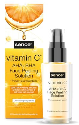 Sence Vitamin C Peeling Spray für das Gesicht, Vegan Beauty Skincare Serum mit Zitronensäure, Panthenol, AHA und BHA, Kosmetik Gesichtsreinigung für Frauen und Männer (1 x 30ml)