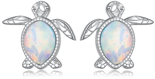HOOHWE Tier Ohrringe 925 Sterling Silber Schildkröten Ohrstecker für Damen Hypoallergen Ohrstecker Schmuck Geschenke für Mädchen Kinder