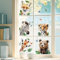 ANATTASOUL Fensterbilder Doppelseitig Giraffe und Braunbär Fensterdeko Wiederverwendbar Fenstersticker Selbstklebend Fenster Aufkleber Deko Frühling Sommer für Glas Kinderzimmer Badezimmer