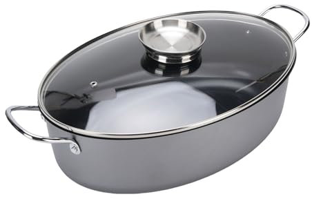 Edelstahl Fischdampfer, Großer Ovaler Fischdampfer -Topfkocher Multi -Verwendung Ovales Kochgeschirr mit Rack, Lagerschitzel für Dampfende Krabben, Kochende Suppe