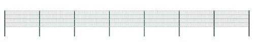 QJBSAVVA Doppelstabmattenzaun Set Moosgrün 1,65 x 0,4 m 14 Felder & 8 Pfosten aus pulverbeschichtetem Eisen Robust und Langlebig für Garten Hof Weide