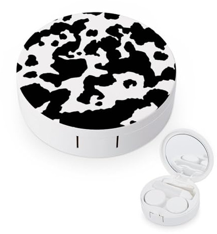 fkgvwo Contact Lens Case Black White Contact Lens Holder Box Container Soak Storage Kit