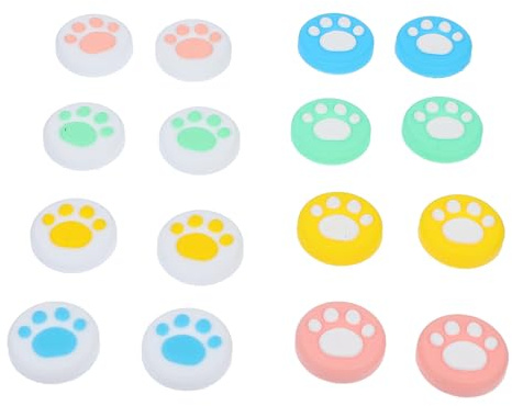 IMIKEYA 16pcs Silicone Joystick Caps for Portable Game Console Protective Cat Claw Thumb Grips Cover for Controller Joystick Grip Button Replacement