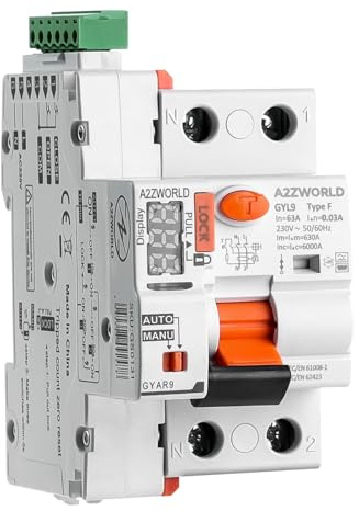 Interruptor Diferencial Autorrearmable Tipo F 40A 30mA, 1P+N 6kA, 3 Módulos, 3 Intentos 10s/60s/300s, para Inversor y Bomba de Calor