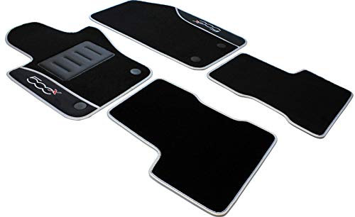 COLOR0000008A, Tappeti auto moquette antiscivolo, Su misura, 2 Ricami, Argento
