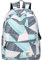 Mygreen Rucksack für Jugendliche, modisches geometrisches Muster, Laptop-Rucksack, College-Tasche, Damen-Schultertasche, Tagesrucksack, Büchertasche, Reisetasche (blau & grün & orange)