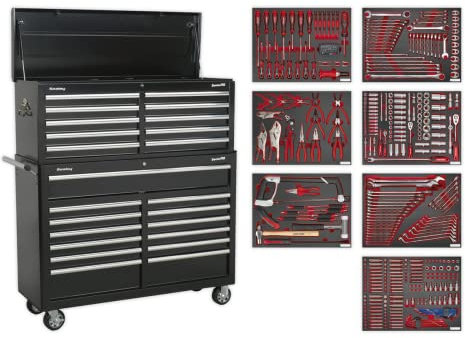 Sealey Tool Chest Combination 23 Drawer with Ball-Bearing Slides - with 446pc Tool Kit - TBTPBCOMBO4