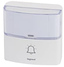 LEGRAND, Premium Funktaster mit LED-Leuchtsignal zur Erweiterung des Komfort und Premium Funkklingel-Sets, Schutzart IP44, 094279