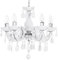 LITECRAFT Marie Therese Chandelier Ceiling Light Crystal Effect 5 Arm - (White)