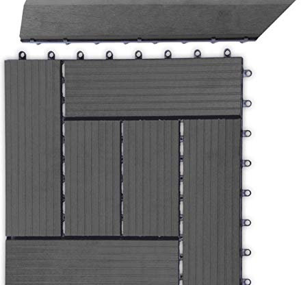 Schwelle strip G21 Eben für WPC-Fliesen, 38.5 x 7.5 cm Ecke (Links), übergangs-Schienen, Zubehör, WPC-Terrassen und Böden, Garten