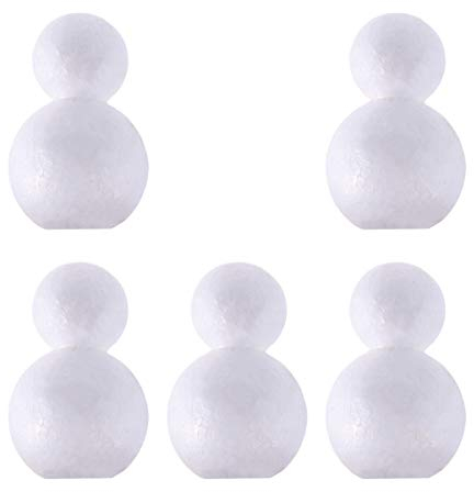 Amosfun Schneemann-Puppe, unlackiert, schöne Dekorationen, Schaumstoff, Schneemann, Zubehör, Weihnachten, Party, Basteln, für Zuhause, Büro (weiß)