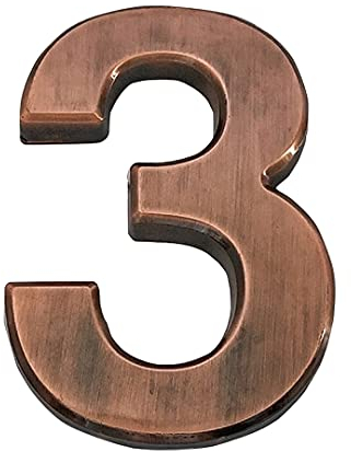 Zayookey Hausnummer Mailbox Nummer 7cm Selbstklebend Briefkasten Türnummer Zimmernummer Self-Adhesive House Numbers 3D Door Numbers (Ziffer 3)