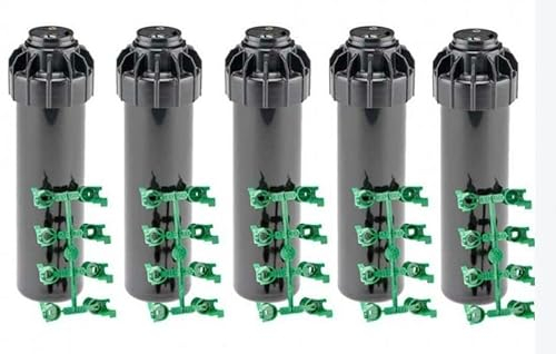Suinga Pack 5 Aspersor de Riego Hunter SRM-04 1/2'' | Alcance 4 a 9,4 Metros | Aspersor de Turbina Ajustable SRM Hunter, Negro
