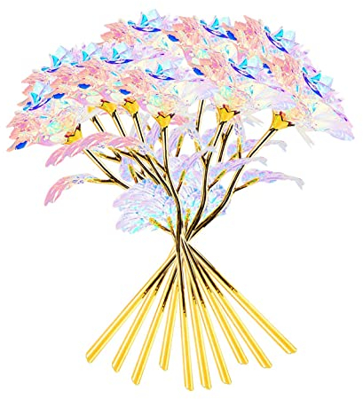 WMLBK Ewige Rose,24K Gold Vergoldete Rose Künstliche Rosen Ewige Blume Geburtstag/Jubiläum Freundin, Liebhaber,Muttertag Weihnachten Geschenke für Damen (10 Ewige Rose)