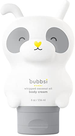 Bubbsi Newborn Baby Body Lotion - Deeply Moisturizing Whipped Organic Coconut Oil for Baby Skin, Vegan Toddler Moisturizer with Shea Butter, Vitamin E, Natural Scent (Refillable, 8oz)