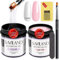 Saviland 2 STÜCKE U V Gel Aufbaugel Kit – 3.53 Unzen Klar & Hellrosa Hart gel für Nägel Kit mit Gel-Nagelbürste Nagelformen Große Kapazität Soak-Off U V Gel Set für Nagelverlängerung und Reparatur
