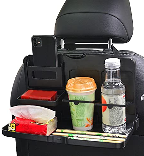 2 Stück Auto-Rücksitz-Ablagen zu Essen, faltbarer Auto-Rücksitz-Tisch und Organizer, multifunktionaler Autositz-Organizer mit Becherhalterung für Arbeiten, Essen, Reisen