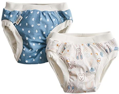 Imsevimse Trainerhosen, Blue Dots/White Teddy, Größe XL, 2er Pack