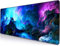 SANWUMIAN Gaming-Mauspad, großes erweitertes Mauspad mit genähtem Rand, rutschfeste Gummiunterseite, Computer-Tastatur, Mauspad, Spiel, 31,5 x 11,8 cm Große Schillernde Galaxie