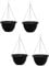 Garden Gear Outdoor Wall Hanging Baskets with Chains, 35cm Garden Flower Plant Pots, Black Easy Fill Planters Outdoor Garden Decor Decorations (Black x4)