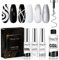 Shining She Gel Nail Polish Liner, 3 Colors Sliver White Nail Art Line Gel Soak-Off UV/LED Painted Nail Polish for French Tip Manicure DIY Nail Art, 8ML