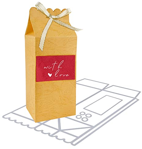 BETESSIN Stanzschablonen Box Schachtel Stanzform Quader Box Stanzbögen Geschenbox Süßigkeitenbox Metall Prägeschablonen Stanzmaschinen Party Geschenk Hochzeit Gastgeschenk Weihnachten B-Stil
