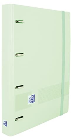 Oxford Live & Go, Ordner A5, Polyfoam-Kunststoff, 4 Ringe, Gummiverschluss, inklusive Ersatz-Dots und Stickerbogen, 24 x 21,3 cm, Ice Mint