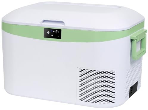 Megiu - Frigorifero portatile da 12 V per auto, 13,5 QT (12,8 L) Compressore 12 V/24 V DC 110 ~ 240 V AC per camion, furgoni, camper, SUV, barca, viaggi, campeggio, viaggi