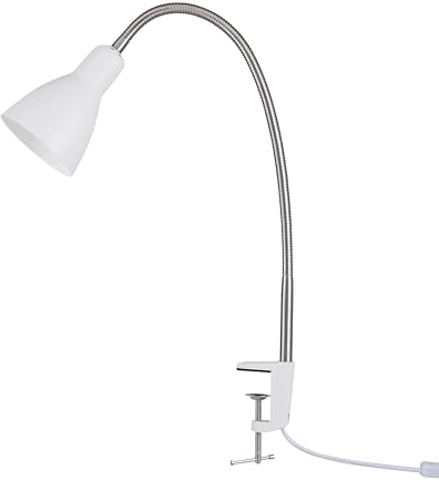 Paco Home LED Lampe Tischleuchte Deko Tischlampe Schreibtischlampe Arbeitszimmer Büro Modern Höhenverstellbar Rund E27, Farbe:Silber 2, Leuchtenart___Farbe:Tischleuchte - Weiß