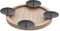 Holz Adventskranz klein zum selbst Dekorieren - 28 cm - Kerzenständer rund mit 4 Kerzentellern - Weihnachtskranz Dekokranz Kerzenkranz Adventsleuchter Weihnachtsdeko Herzenhalter mit Docht