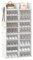 Hzuaneri Schuhregal, 8 Schuhschrank mit Türen und Haken, für 32 Paar Schuhe, 35,5 x 81 x 160 cm, Kunststoff-Schuhregal, Schuhschrank für Flur, Schlafzimmer, Eingang, Transparentes Weiß SR11003W