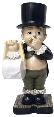 ulafbwur Scultura di maggiordomo del gabinetto con dettagli intricati e comici statua di maggiordomo in resina stabile Scultura per la casa Decorazione domestica Scultura Butler Scultura per la casa