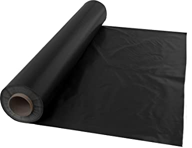 Baufolie Abdeckfolie Estrichfolie PE Folie schwarz Feuchtresistente Membran – robuste Polyethylen Folie – verschiedene Größen und Stärken