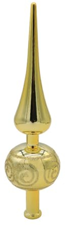 IMIKEYA Weihnachtsbaumspitzen Im Vintage-Stil Kunststoff-Weihnachtsbaum-Finale Glitzer-Metallic-Baumspitze Kugelförmige Baumverzierung Feiertagsdekorationen Golden