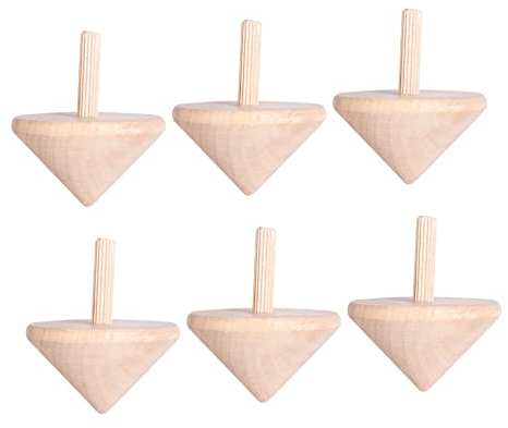 Abaodam 6st Kreisel Spinnspielzeug Osterkorb Stuffer Metall Umdrehen Holz Blank Tops Neuheit Holz Gyroskope Spielzeug Tippe Top Combo-Platte Hölzern Perlmutt Kind