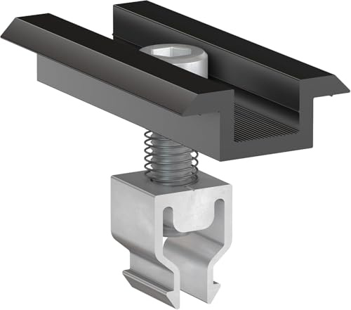 100x doitBau Mittelklemme Klickfix schwarz für Solarmodule 30-40mm Solarmodul Halterung Befestigung Photovoltaik Solarklemme PV Modul Endklemme schwarz Aluminium Klemmen