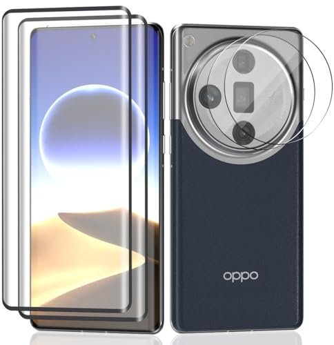 Teenrpov 2+2 Pièces Verre Trempé pour Oppo Find X7 ultra Protection Écran + Find X7 ultra Caméra Verre Trempé, avec Cadre D'installation, 9H Dureté HD Protecteur D'écran pour Oppo Find X7 ultra