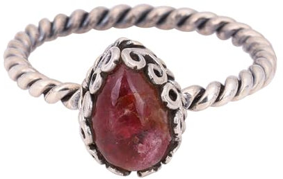 Meadows Anello rosa tormalina, 925 Sterling Silver Ring, Handmade Gift Ring, Unisex Ring Size 8 USA, Gemma, Tormalina