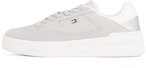 Tommy Hilfiger Damen Basketball Sneaker Metallic Schuhe, Beige (Grey Whisper), 42