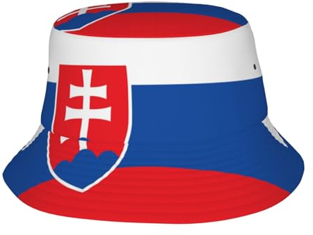 Unisex-Sonnenhut, Motiv: Flagge der Slowakei, niedlicher Fischerhut, Outdoor, Sommer, Reisen, Wandern, Strand, Flagge der Slowakei, One size