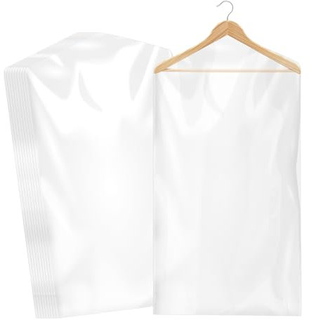 10PCS Sacchetti Porta Abiti in Plastica Trasparente,60 x 90cm Buste Copriabiti Copri Abiti Antipolvere in Plastica,Protezione Indumenti, Protezione Antipolvere per Vestiti, per Camicie Giacche