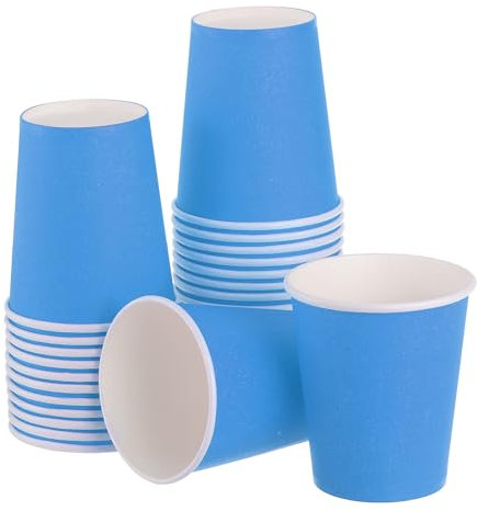 sourcing map Colorful Disposable Paper Cups,30 PCS 9 OZ Creative Educational Toys Arts Craft Supplies, DIY Paper Cups for Parties (Dark Blue)